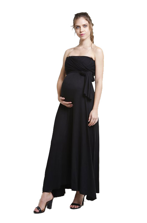 The Hannah Grace Maternity Black Goddess Dress