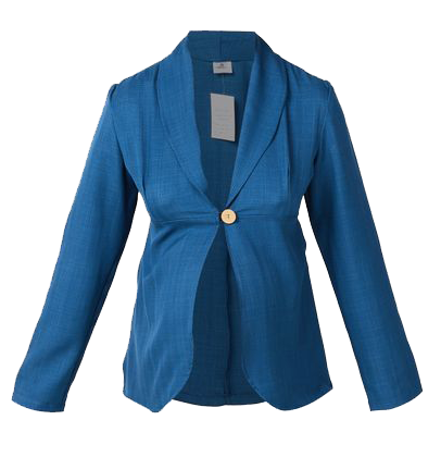 The Hannah Grace Maternity Blue Twill Linen Jacket