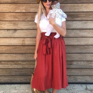 Hannah Grace Maternity Rust re-define Skirt
