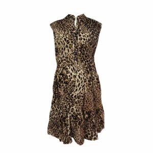 Tan Leopard print tired dress