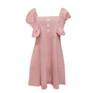Summer Champagne Pink Frill dress with hidden breastfeeding access